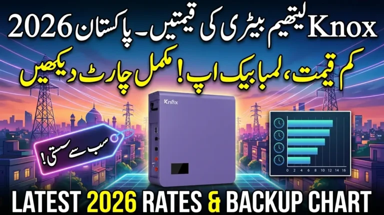 Knox Lithium Battery Rates in Pakistan – Latest 2026 With Backup Chart